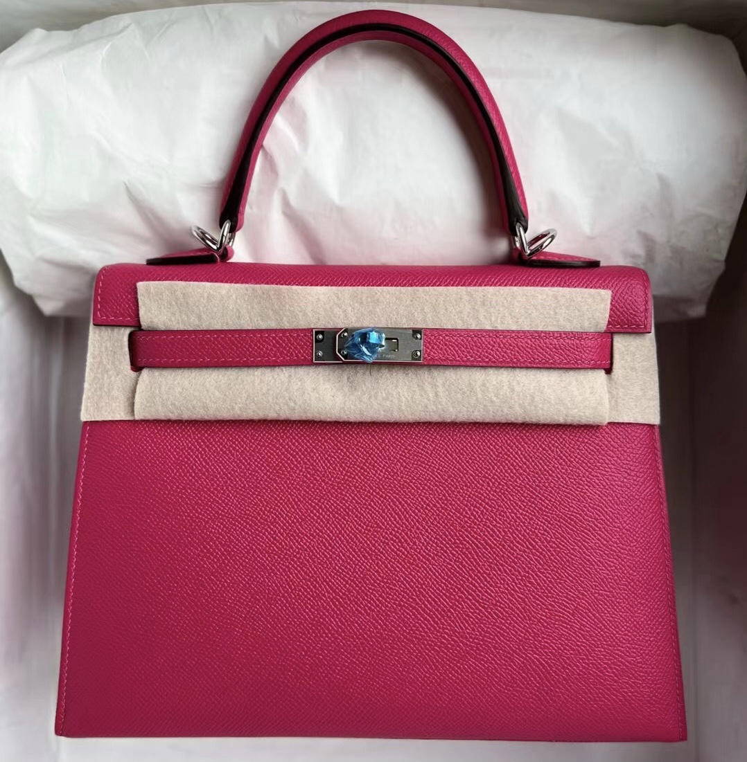 Qatar Doha Hermes Kelly 25cm Epsom 0D Rose Mexico 墨西哥粉 銀扣