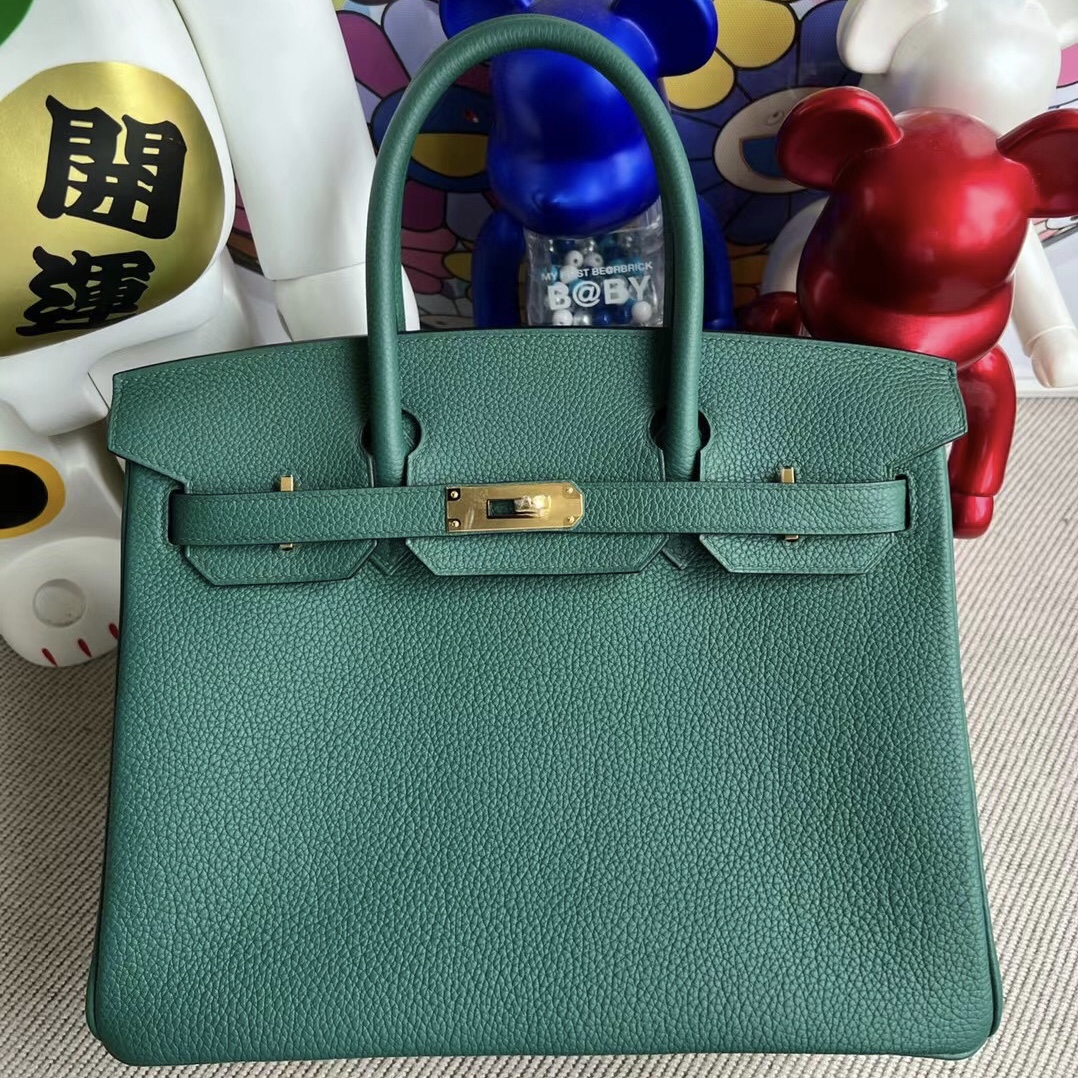 Saudi Arabia Riyadh Hermes Birkin 30cm Togo Z6 Malachite 孔雀綠 金扣 GHW