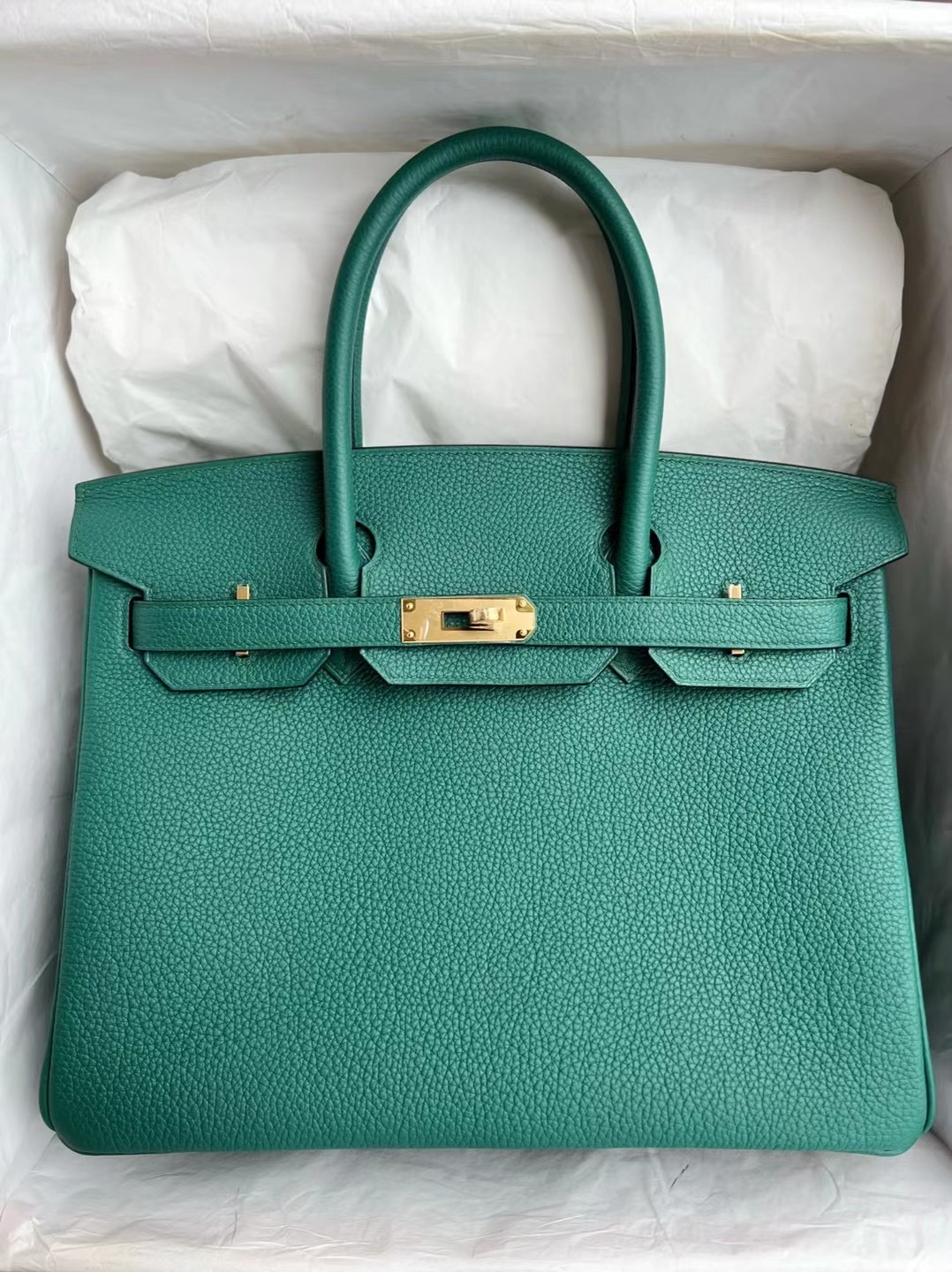 Saudi Arabia Riyadh Hermes Birkin 30cm Togo Z6 Malachite 孔雀綠 金扣 GHW