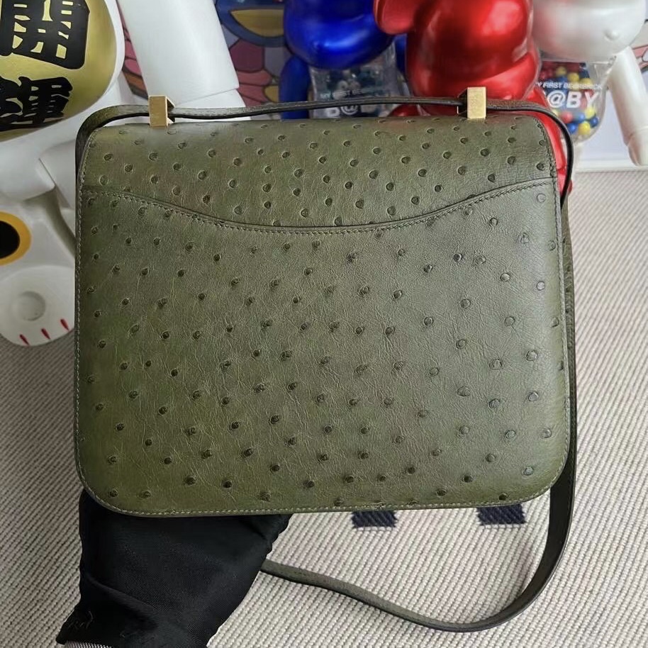 Saudi Arabia Riyadh Hermes Constance 24cm Ostrich 鴕鳥皮 6H Olive green 橄欖綠