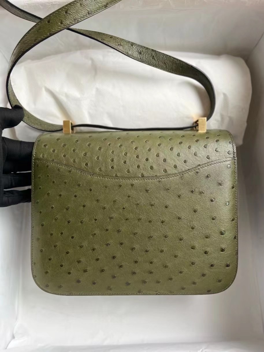 Saudi Arabia Riyadh Hermes Constance 24cm Ostrich 鴕鳥皮 6H Olive green 橄欖綠