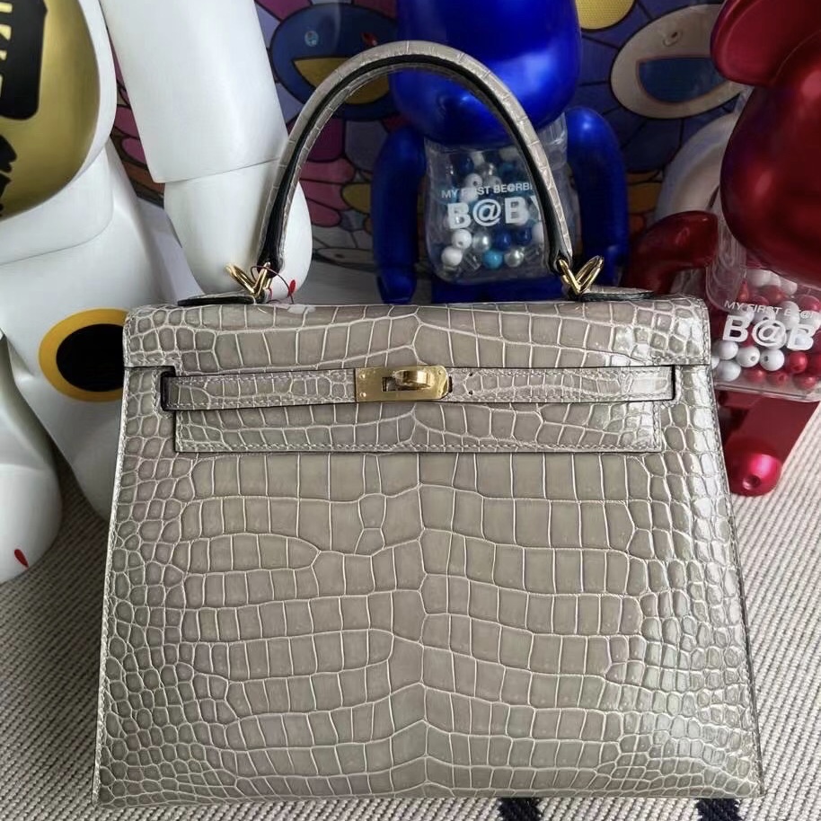 Saudi Arabia Riyadh Hermes Kelly 25cm 81 Gris Tourterelle 斑鳩灰 美洲鱷魚