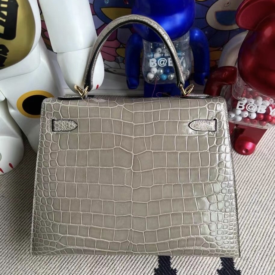 Saudi Arabia Riyadh Hermes Kelly 25cm 81 Gris Tourterelle 斑鳩灰 美洲鱷魚