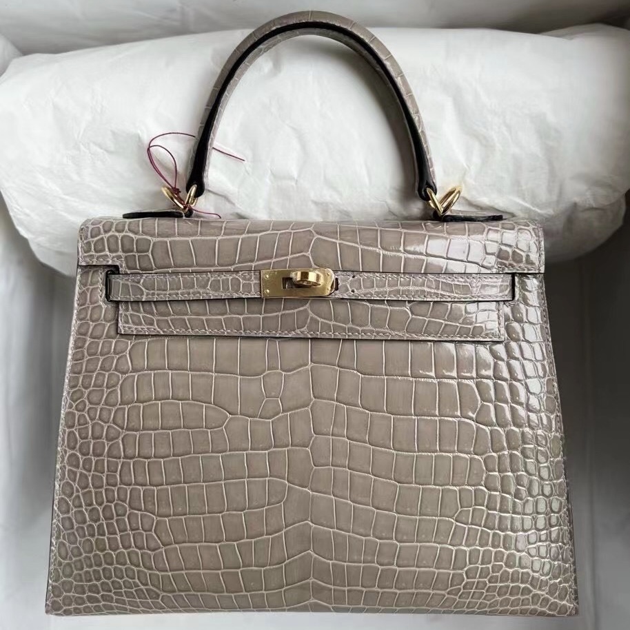 Saudi Arabia Riyadh Hermes Kelly 25cm 81 Gris Tourterelle 斑鳩灰 美洲鱷魚