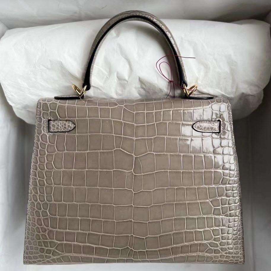 Saudi Arabia Riyadh Hermes Kelly 25cm 81 Gris Tourterelle 斑鳩灰 美洲鱷魚