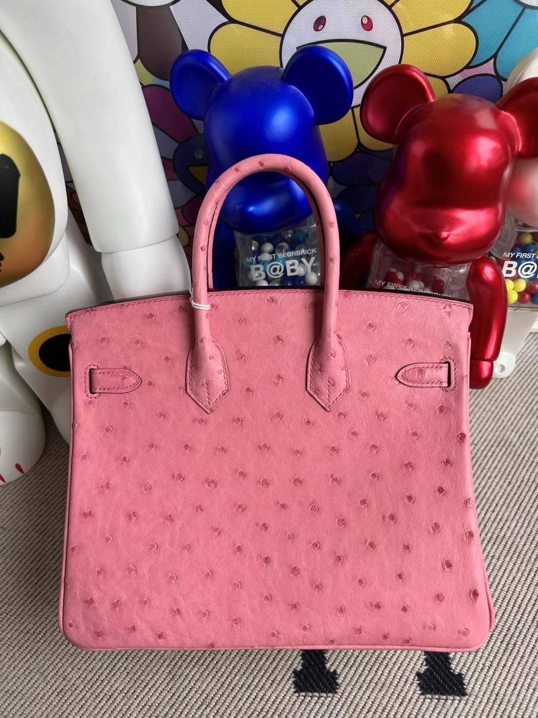 Saudi Arabia Riyadh Hermes Birkin 25cm Ostrich 鴕鳥皮 L4 Rose bubblegum 金扣