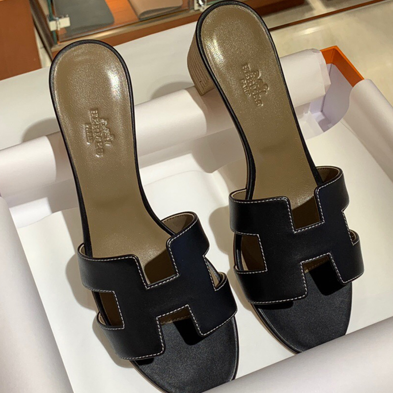 Hermès Oasis 涼鞋 Oran sandal Swift 牛皮高跟涼鞋，經典H型鞋面