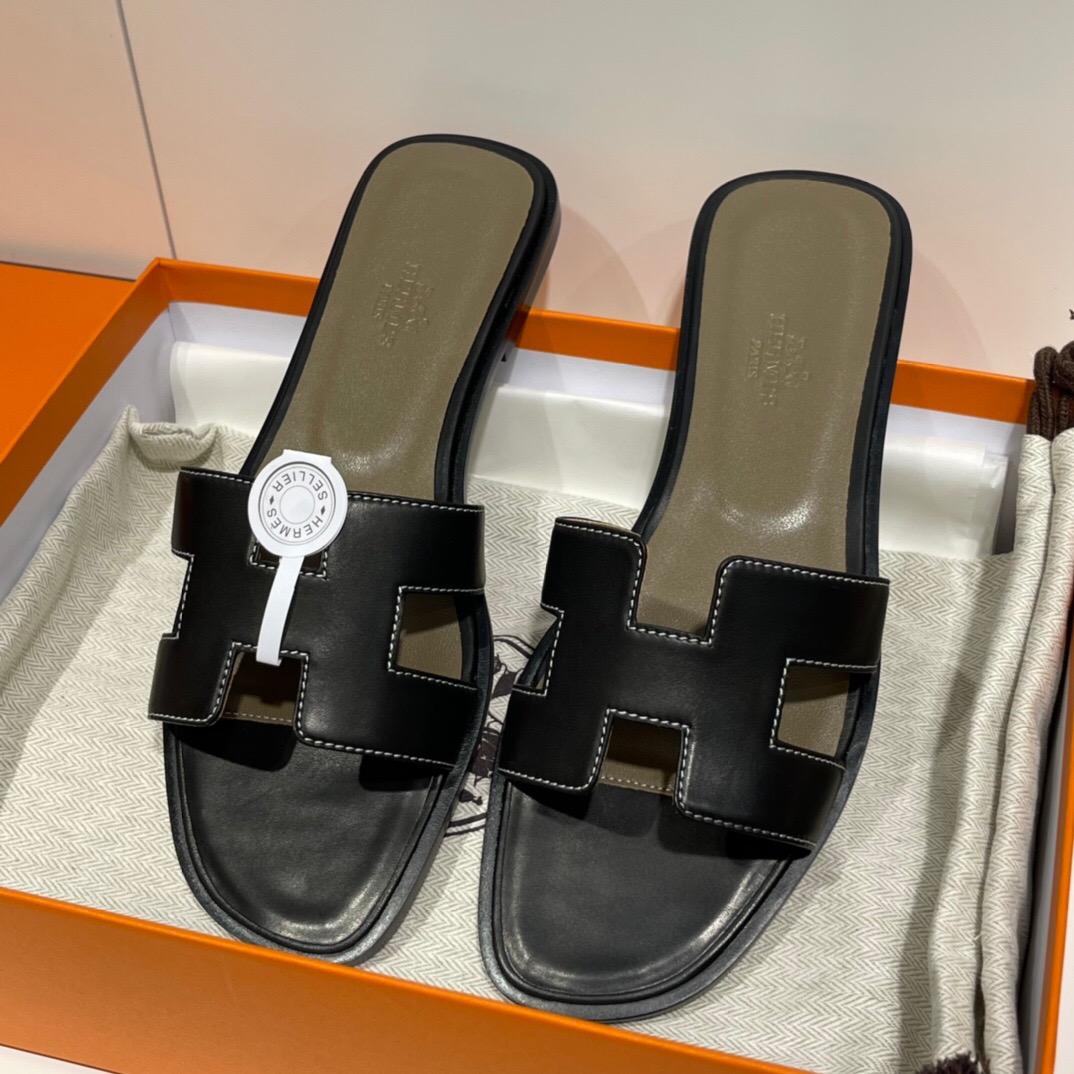 愛馬仕 Oran 涼鞋 Saudi Arabia Riyadh Hermes Oran sandal Swift 89 黑色 Noir