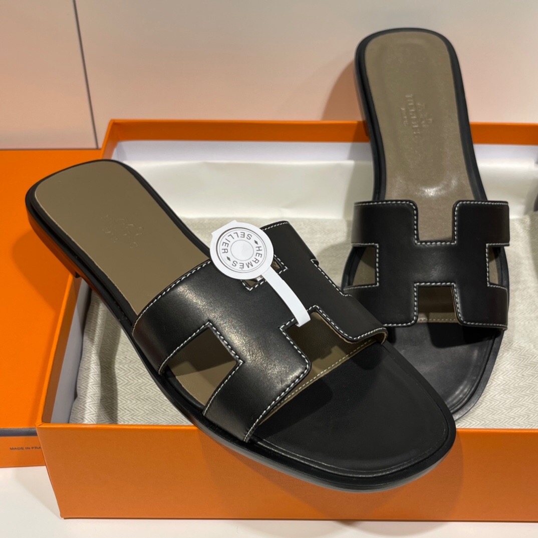 愛馬仕 Oran 涼鞋 Saudi Arabia Riyadh Hermes Oran sandal Swift 89 黑色 Noir