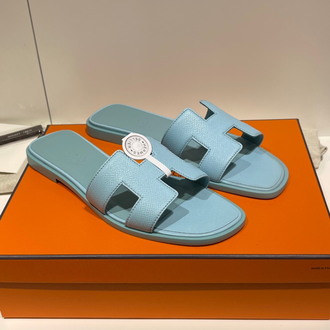 Singapore Kuala Lumpur Hermes Epsom Oran涼鞋 Oran sandal 3P Blue Atoll