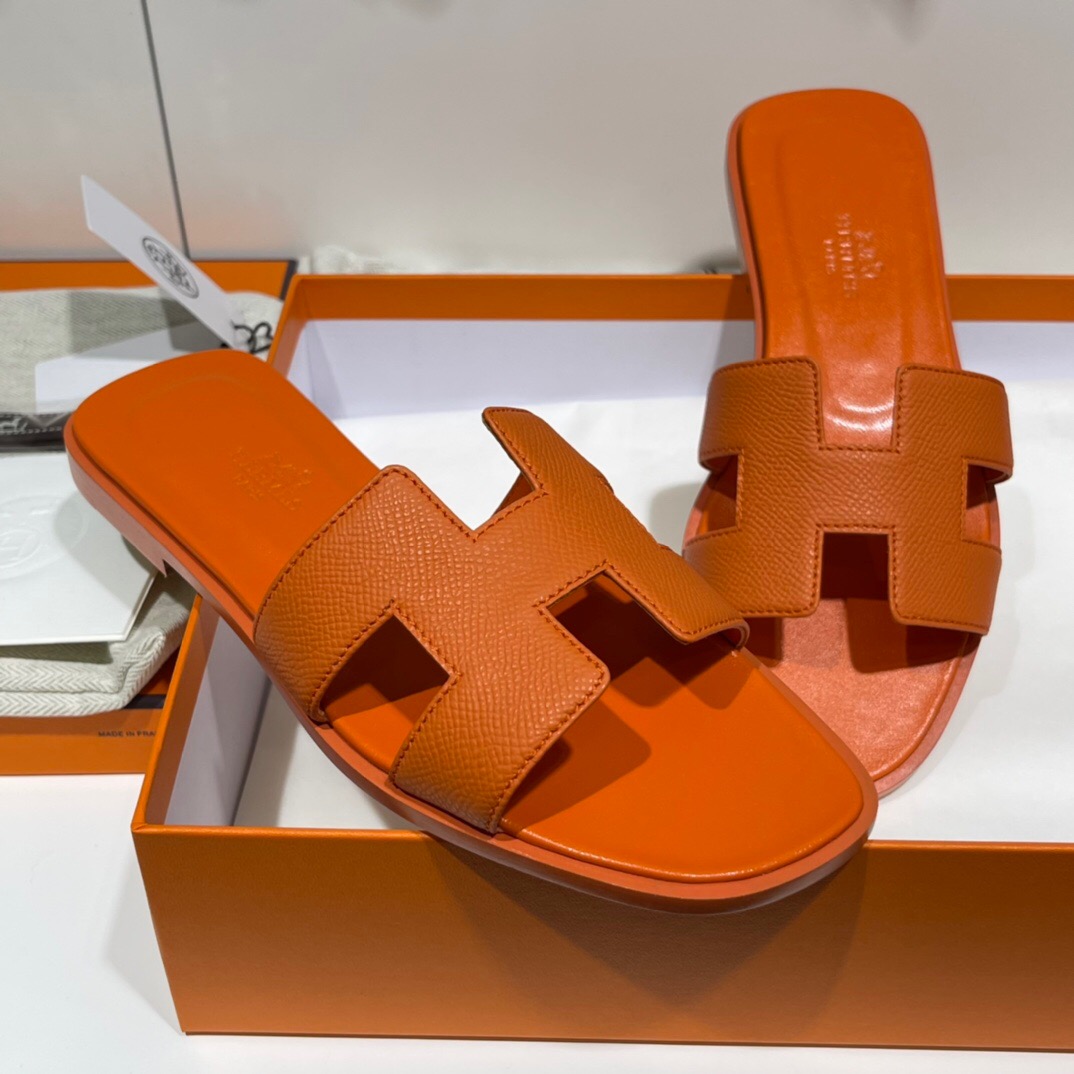 愛馬仕 H拖鞋 Tokyo, Japan Hermes Epsom Oran涼鞋 Oran sandal 93 Orange 橙色