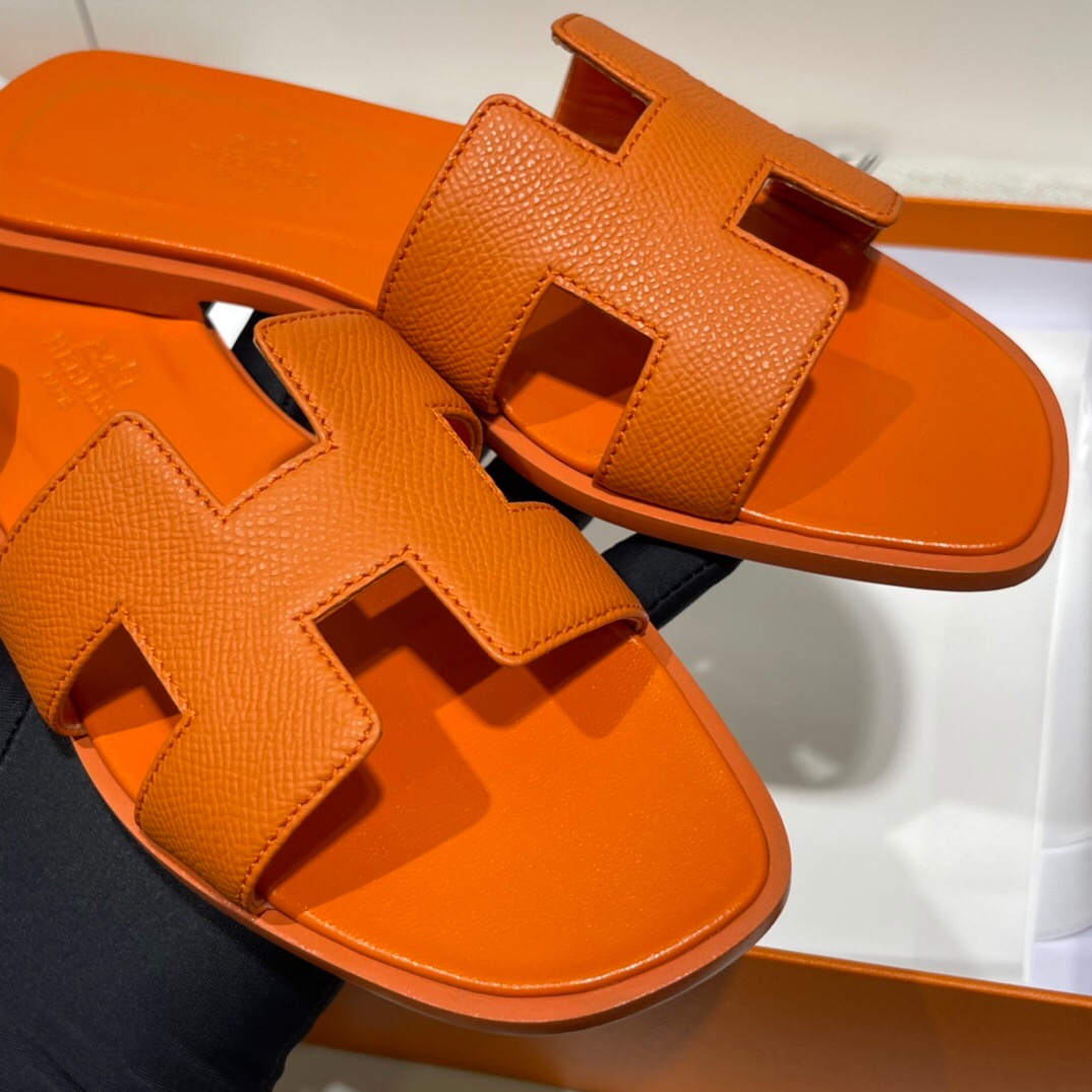 愛馬仕 H拖鞋 Tokyo, Japan Hermes Epsom Oran涼鞋 Oran sandal 93 Orange 橙色