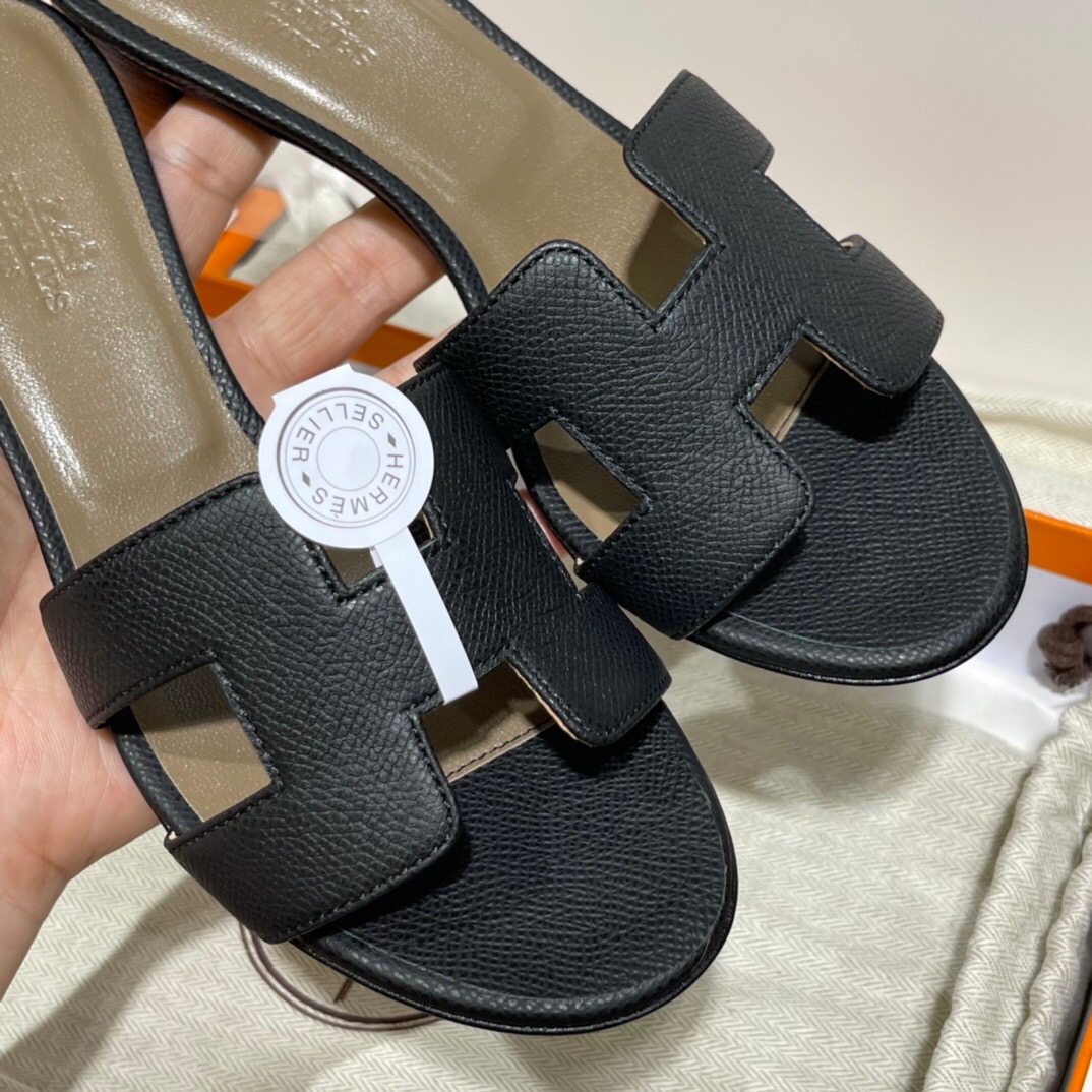 愛馬仕高跟涼鞋價格 Hermès Oran sandal Epsom 89 Noir 黑色