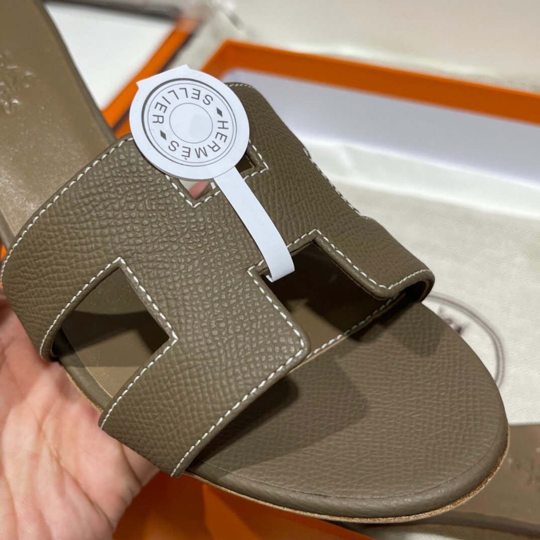 愛馬仕高跟涼鞋價格 Hermès Oran sandal Epsom 18 大象灰 Etoupe