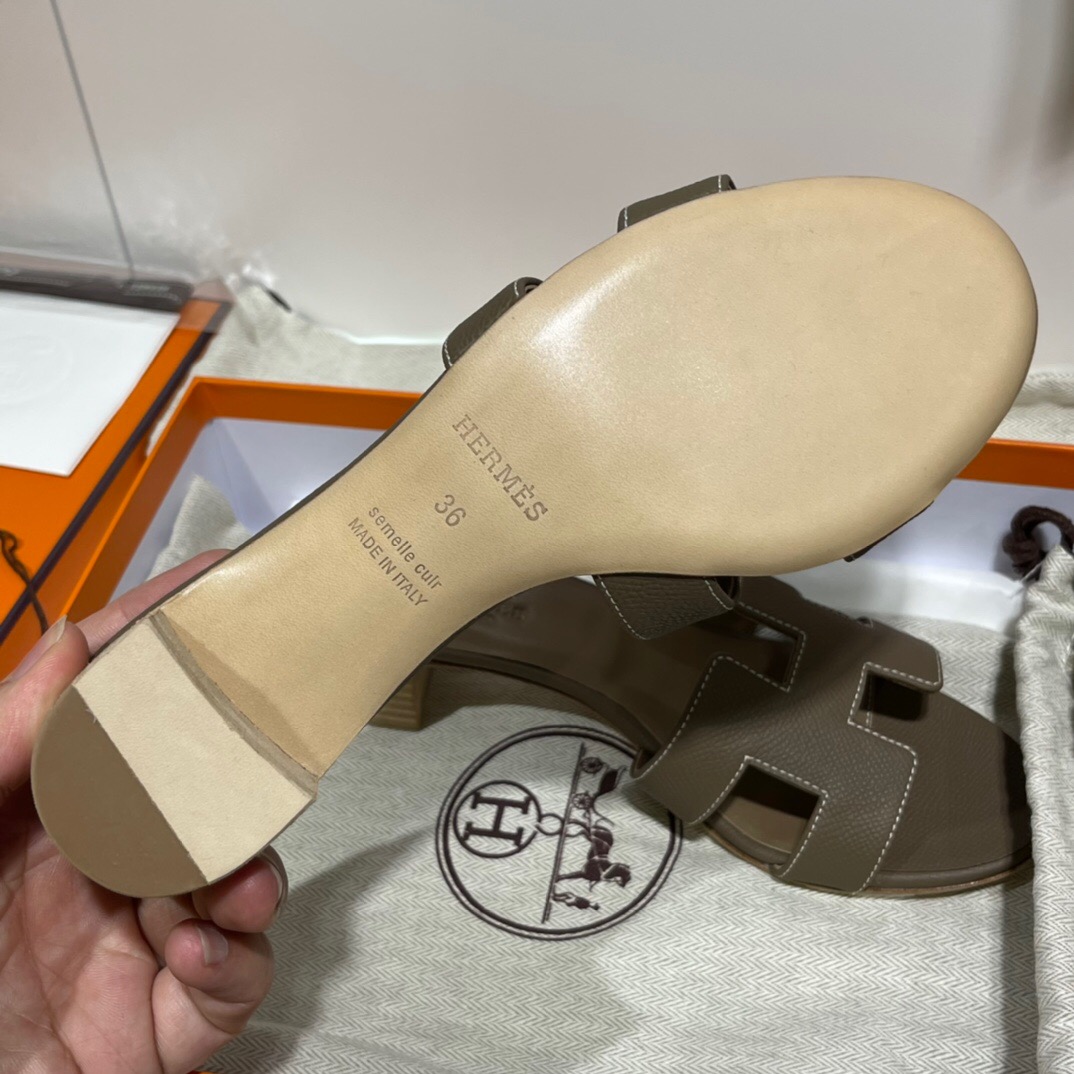 愛馬仕高跟涼鞋價格 Hermès Oran sandal Epsom 18 大象灰 Etoupe