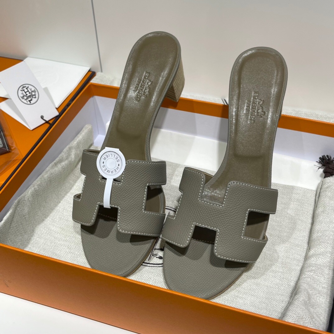 愛馬仕高跟涼鞋價格及圖片 Hermès Oran sandal M8 Gris Asphalte 瀝青灰