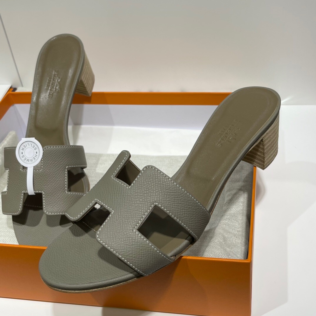 愛馬仕高跟涼鞋價格及圖片 Hermès Oran sandal M8 Gris Asphalte 瀝青灰