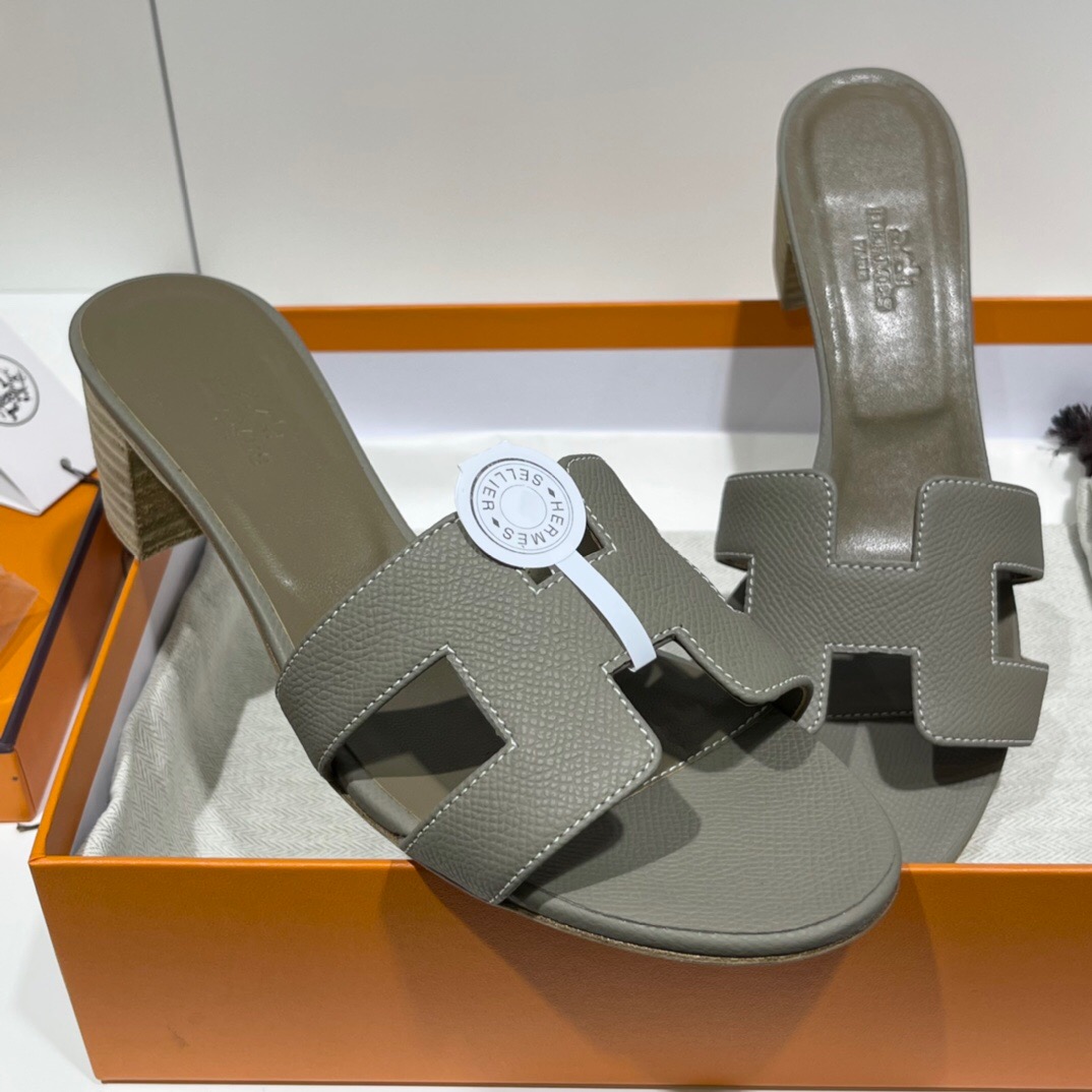 愛馬仕高跟涼鞋價格及圖片 Hermès Oran sandal M8 Gris Asphalte 瀝青灰