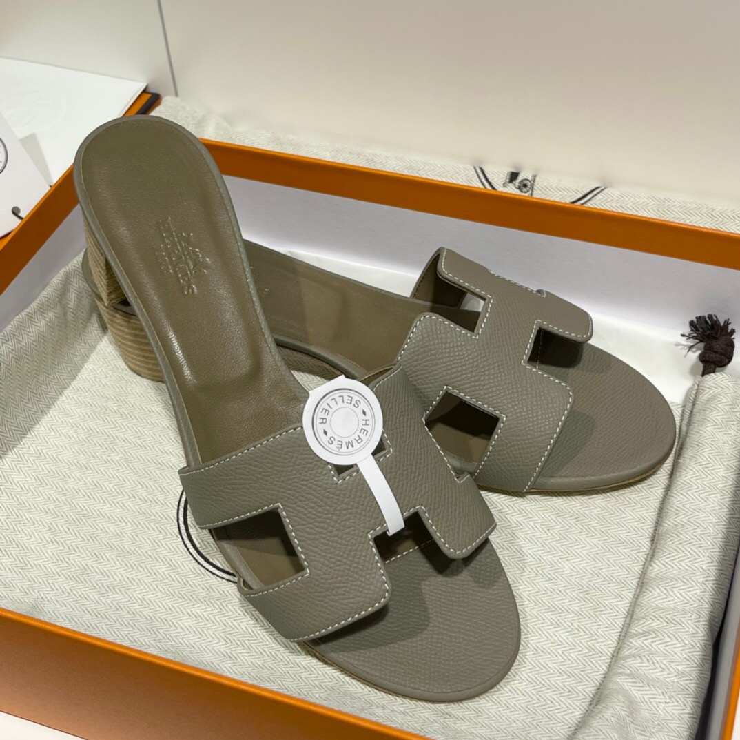 愛馬仕高跟涼鞋價格及圖片 Hermès Oran sandal M8 Gris Asphalte 瀝青灰