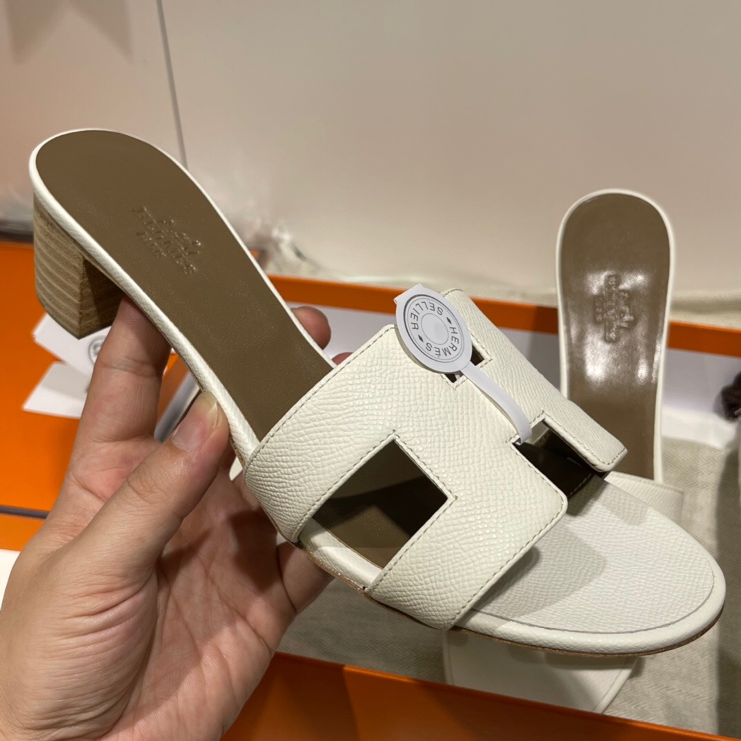 愛馬仕涼鞋價格及圖片 Hermès Epsom 小牛皮高跟涼鞋 Oran sandal