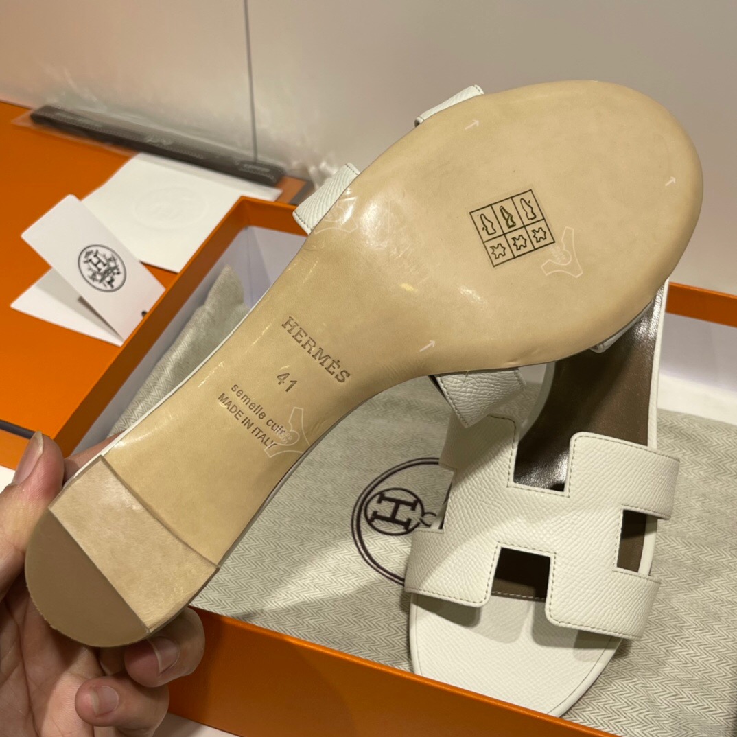 愛馬仕涼鞋價格及圖片 Hermès Epsom 小牛皮高跟涼鞋 Oran sandal