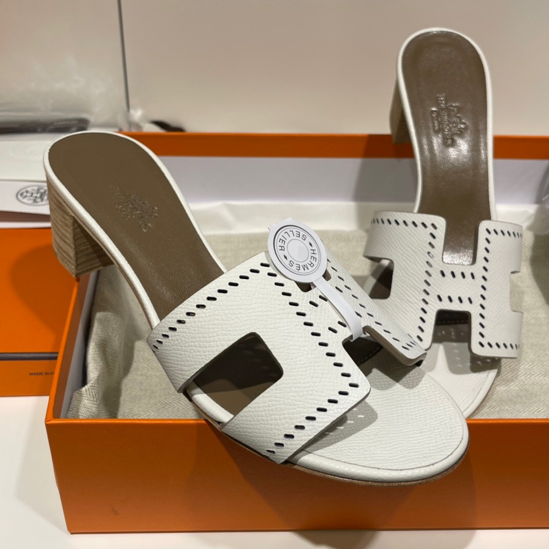 愛馬仕拖鞋女 Hermès Epsom Oasis 涼鞋 Oran sandal H型鞋面鏤空