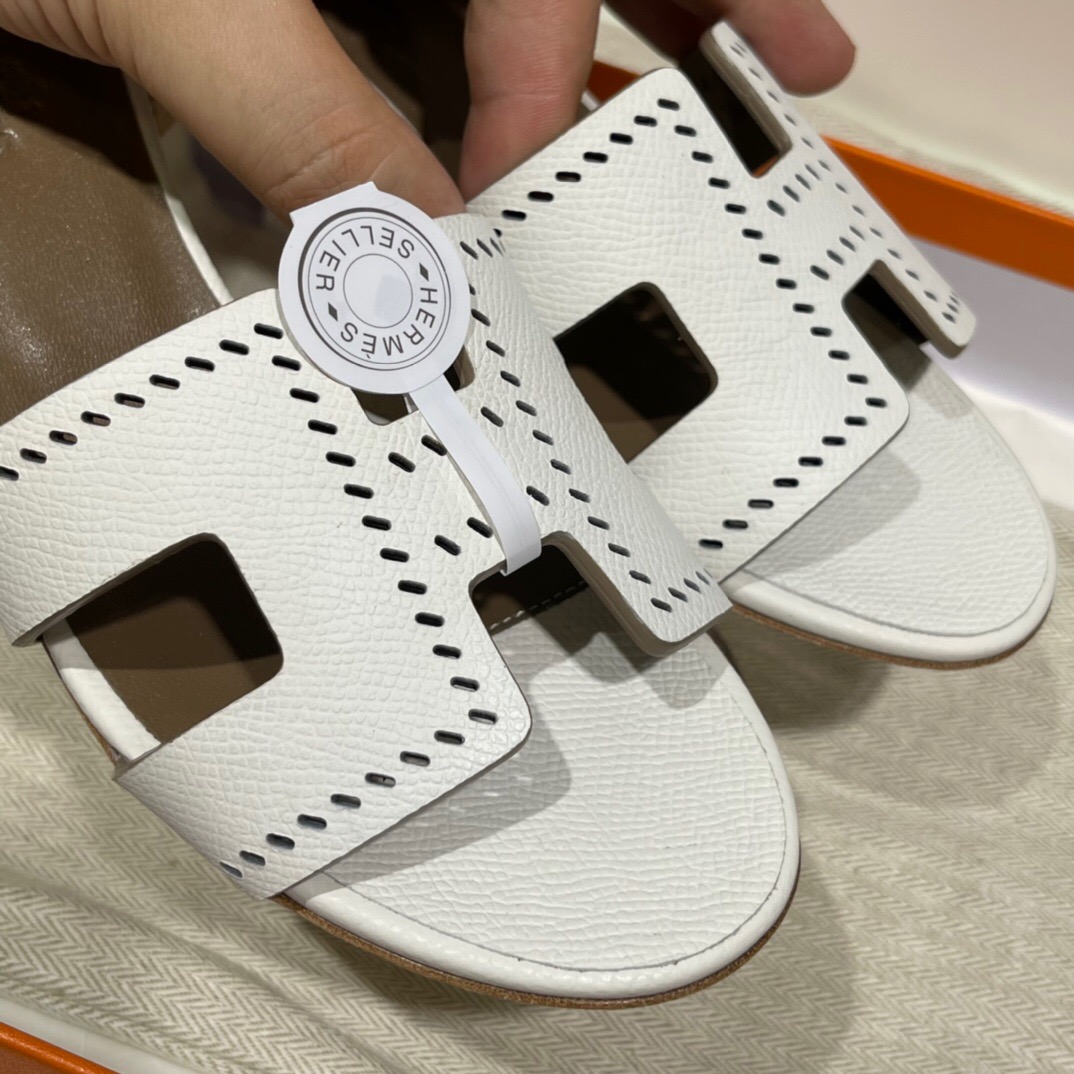 愛馬仕拖鞋女 Hermès Epsom Oasis 涼鞋 Oran sandal H型鞋面鏤空