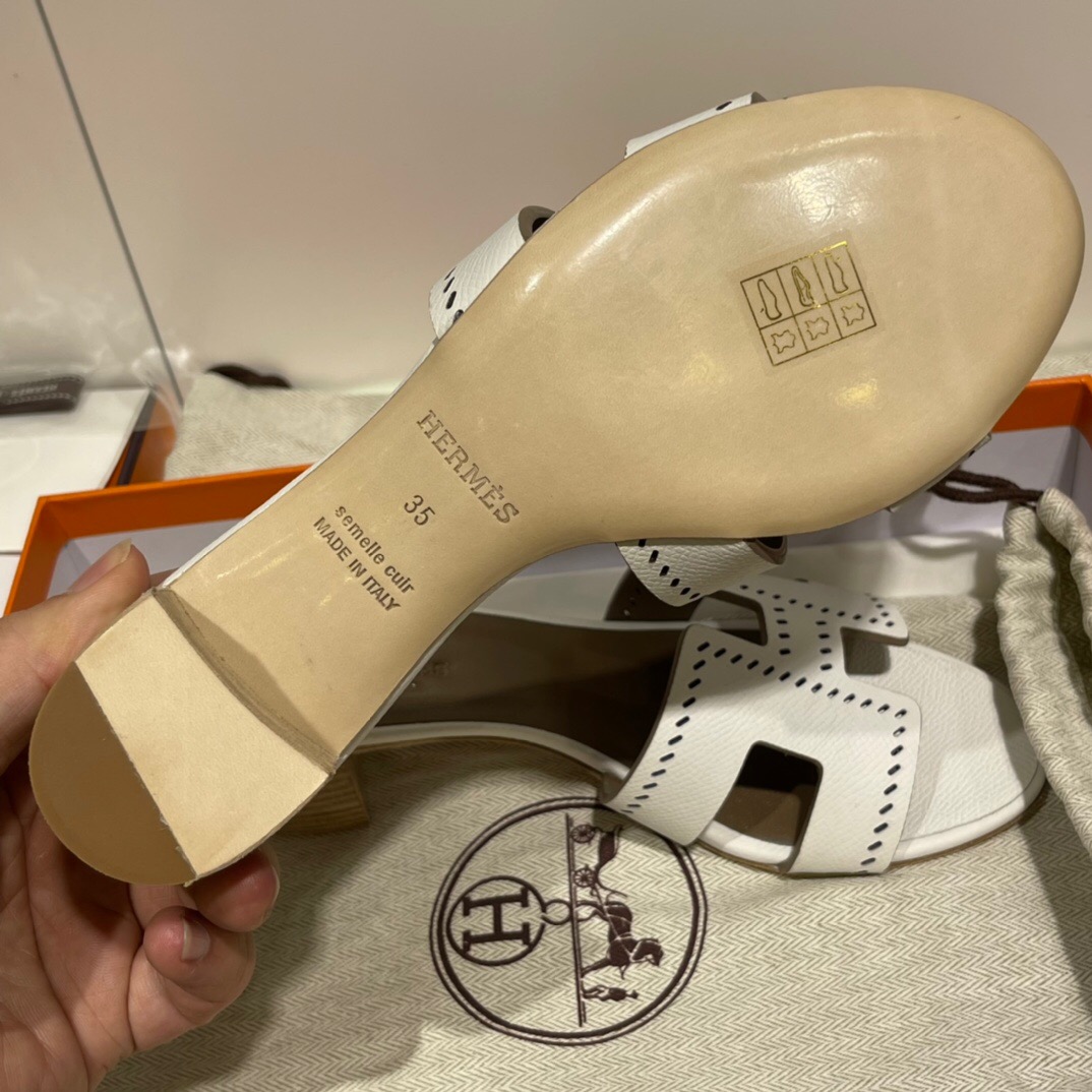 愛馬仕拖鞋女 Hermès Epsom Oasis 涼鞋 Oran sandal H型鞋面鏤空