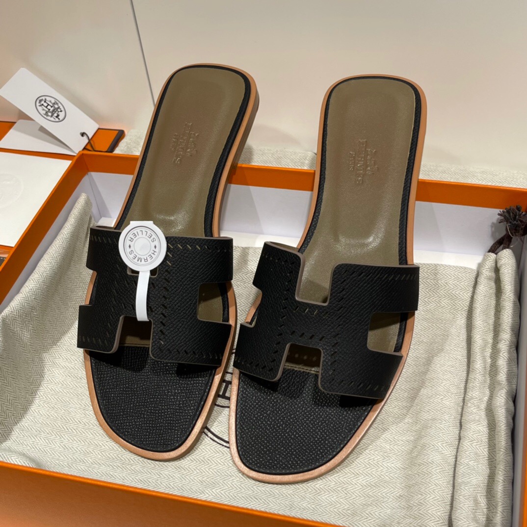 愛馬仕拖鞋女 Hermès Oasis 涼鞋 Oran sandal Epsom 小牛皮 H型鞋面鏤空