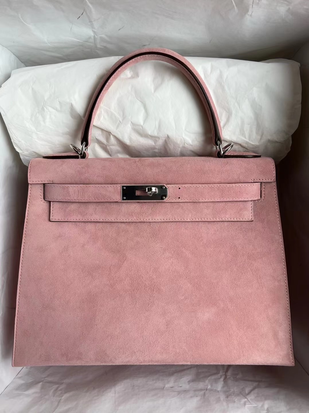 United Arab Emirates Hermes Kelly 28cm Doblis Suede 麂皮 1Q Rose Confetti