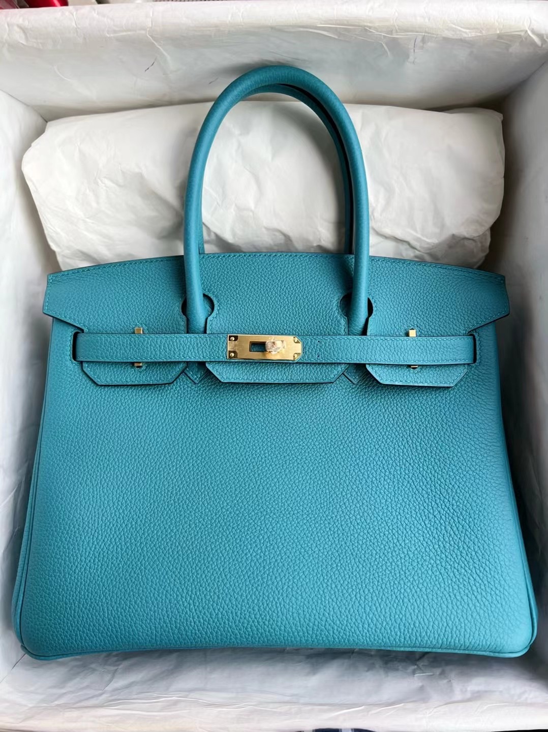 United Arab Emirates Hermes Birkin 30cm Togo皮 7B turquoise 松石藍 金扣