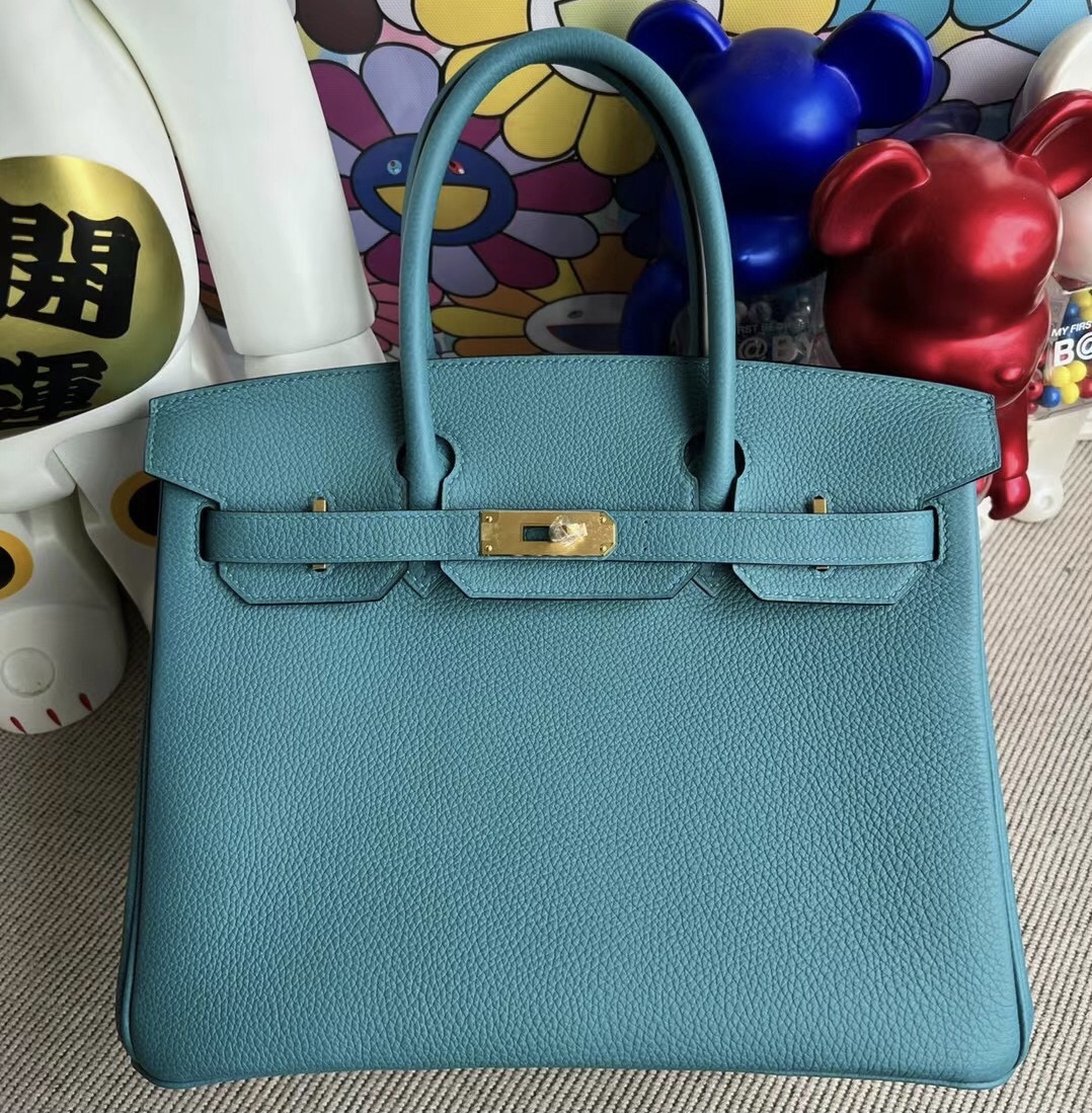 United Arab Emirates Hermes Birkin 30cm Togo皮 7B turquoise 松石藍 金扣