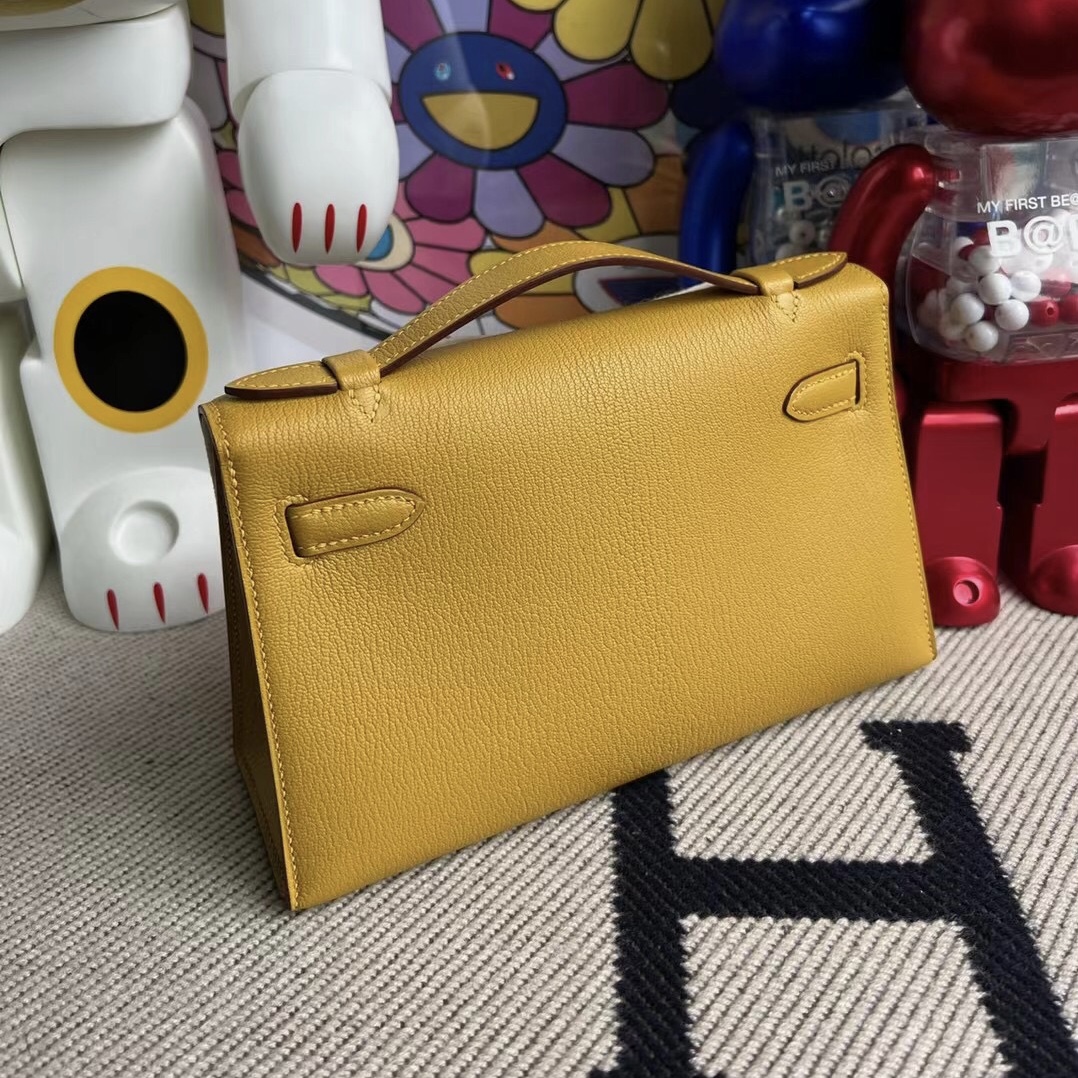 Saudi Arabia Riyadh Hermes MiniKelly Pochette Chevre 山羊皮 9D Amber 琥珀黃