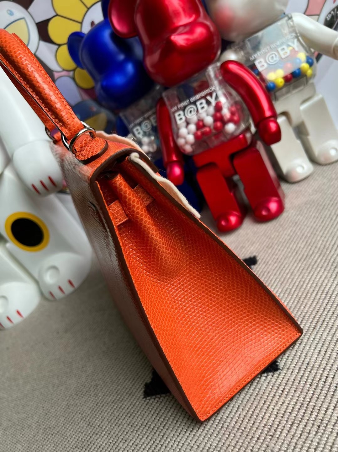 Saudi Arabia Hermes Kelly 25cm 93 Orange 橙色 Lizard 原裝進口蜥蜴皮 銀扣