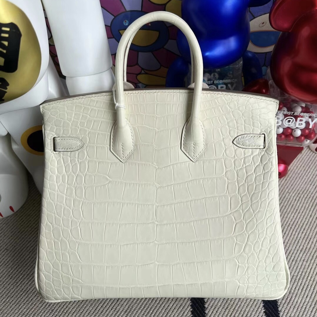 Kingdom of Saudi Arabia Hermes Birkin 25cm 8L Beton 冰川白 霧面美洲鱷魚