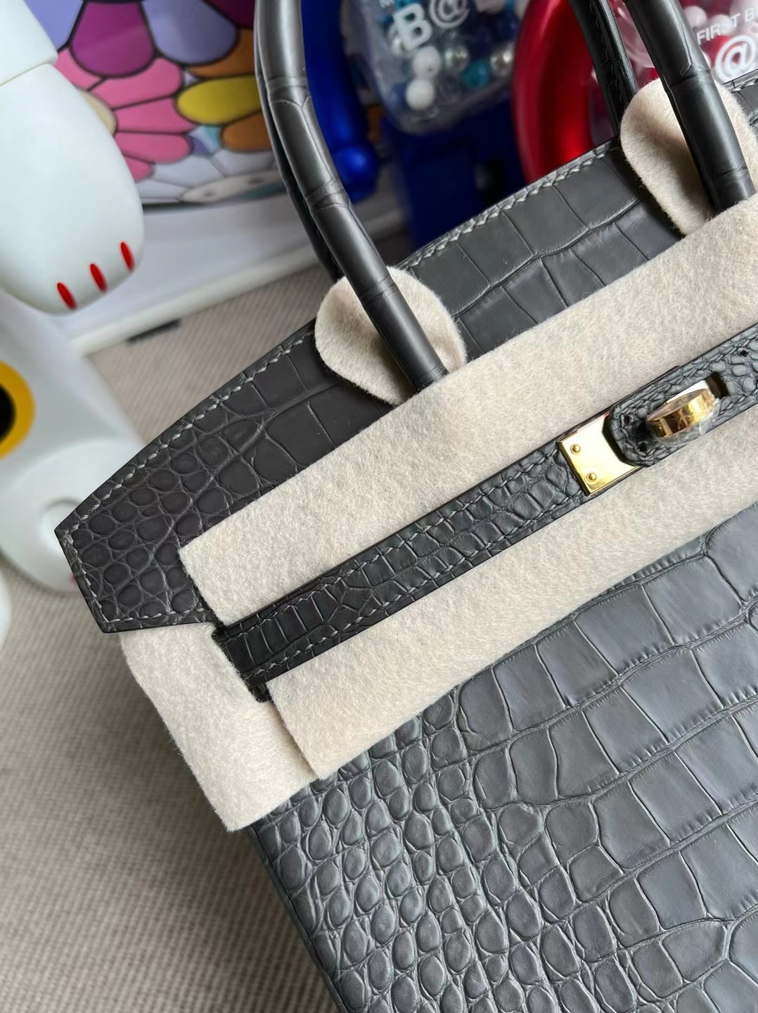 Indonesia Hermes Birkin 25cm 88 Graphite 石墨灰霧面方塊 美洲鱷魚