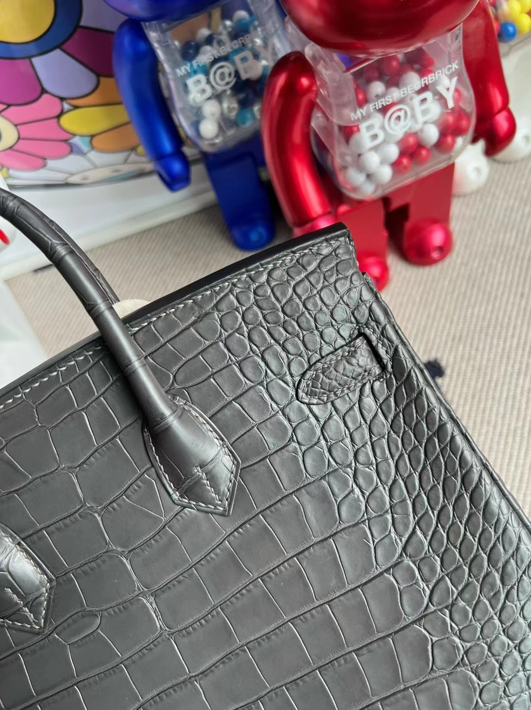 Indonesia Hermes Birkin 25cm 88 Graphite 石墨灰霧面方塊 美洲鱷魚