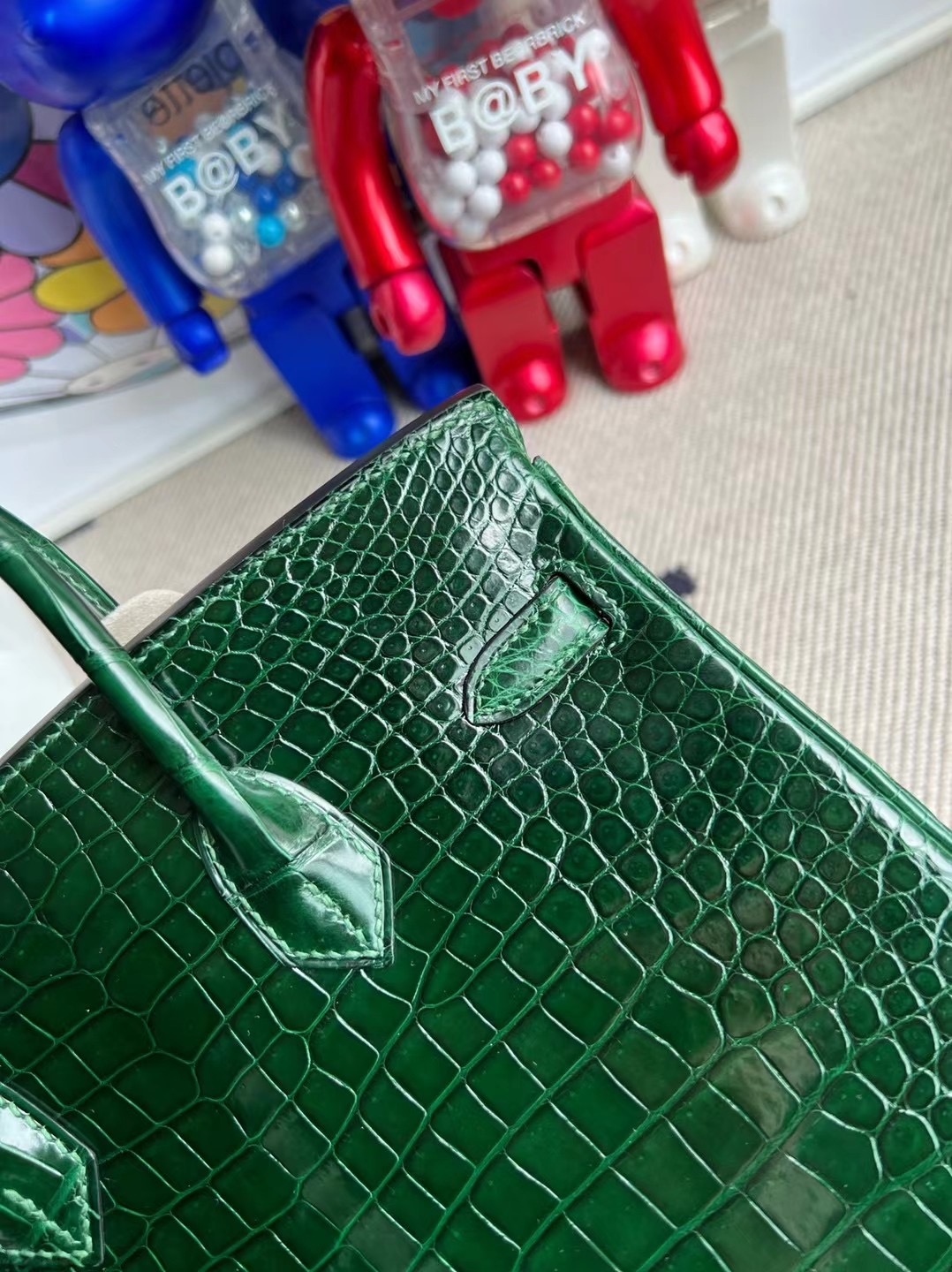 Indonesia Hermes Birkin 25cm 亮面倒V 澳洲灣鱷 67 Vert Fonce 祖母綠