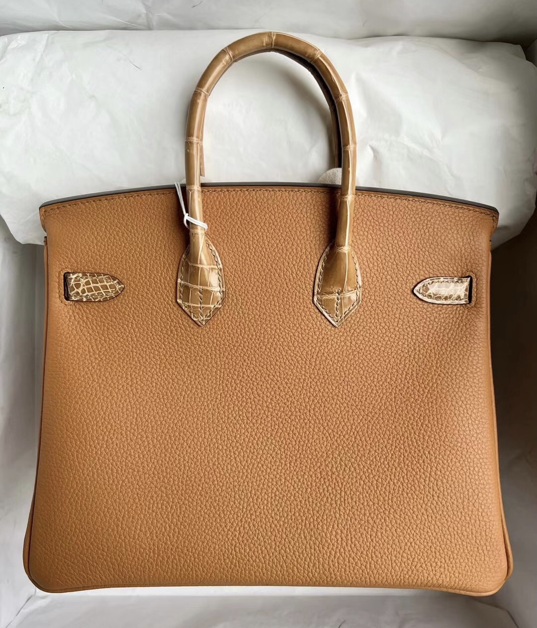 Vietnam Hanoi Hermes Birkin 25 Touch Togo 皮拼 亮面尼羅鱷魚 28 Caremel 焦糖色