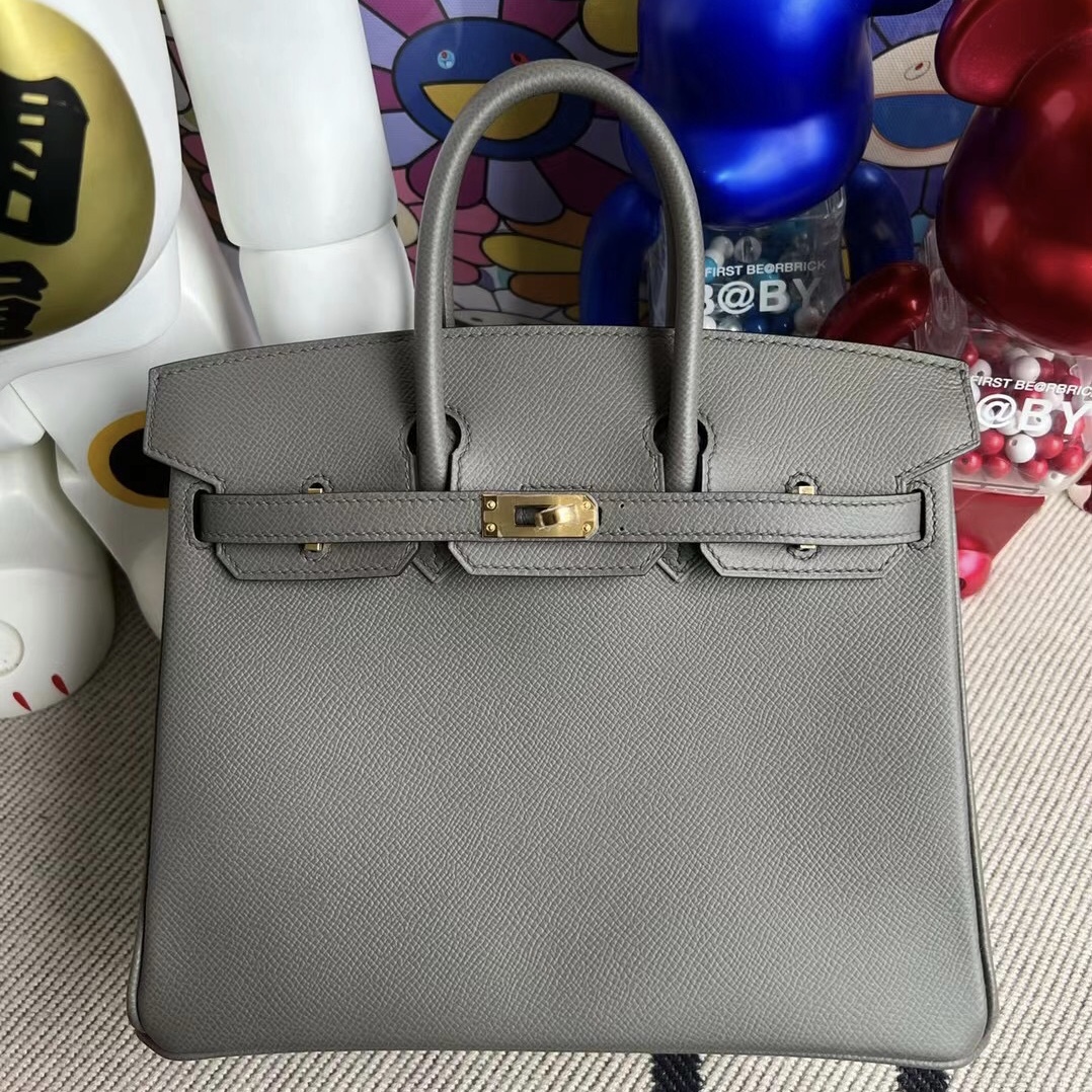 Hong Kong Hermes Birkin 25cm Epsom 0L Gris Meyer 積雨雲灰 銀扣