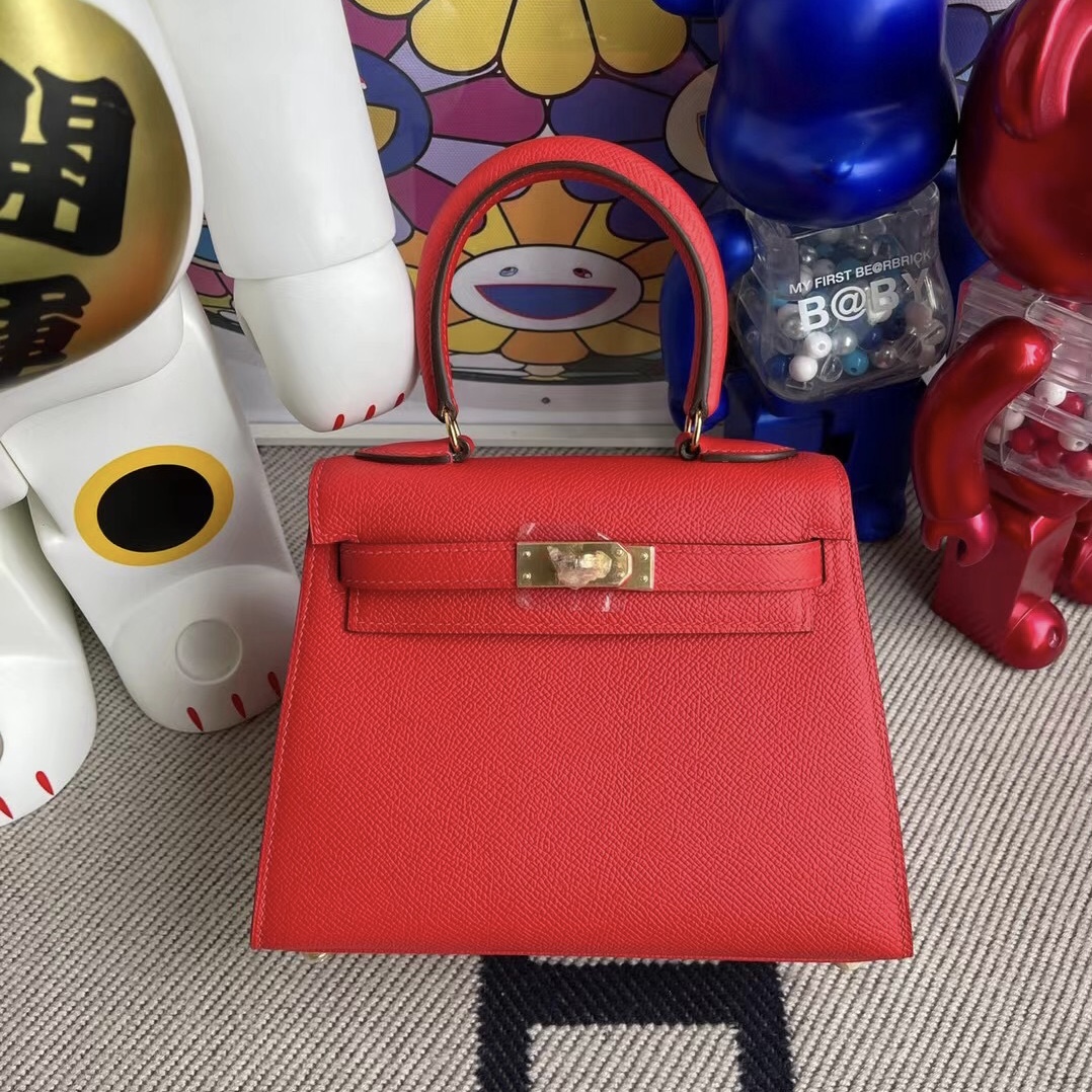 臺灣高雄市 愛馬仕 Taiwan Hermes Kelly 20cm 大耳朵 Epsom S3 Rouge de coeur