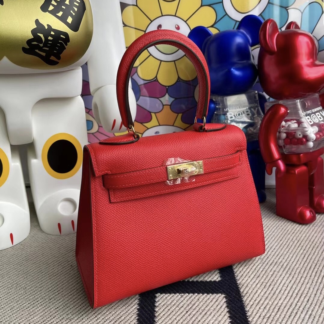 臺灣高雄市 愛馬仕 Taiwan Hermes Kelly 20cm 大耳朵 Epsom S3 Rouge de coeur