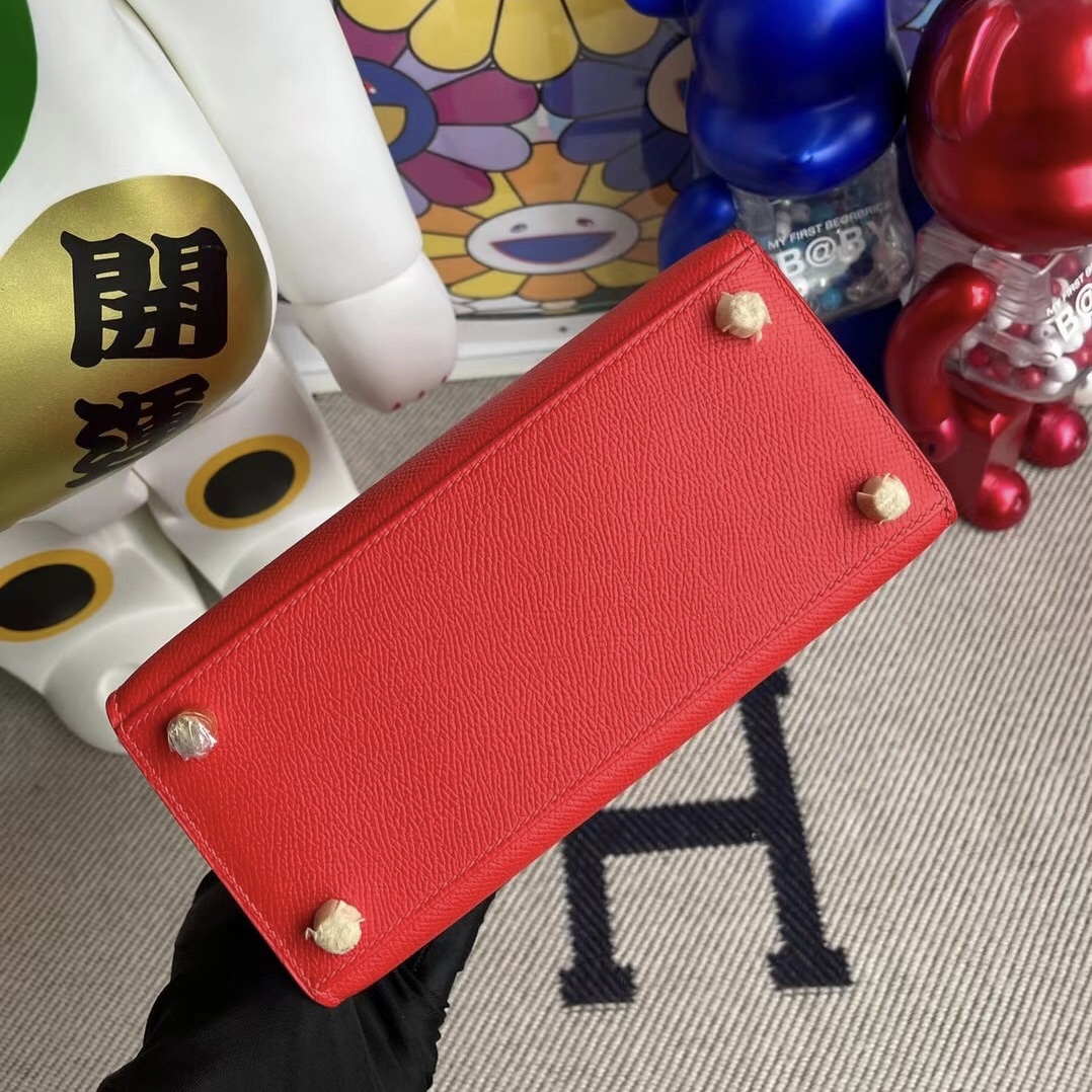 臺灣高雄市 愛馬仕 Taiwan Hermes Kelly 20cm 大耳朵 Epsom S3 Rouge de coeur