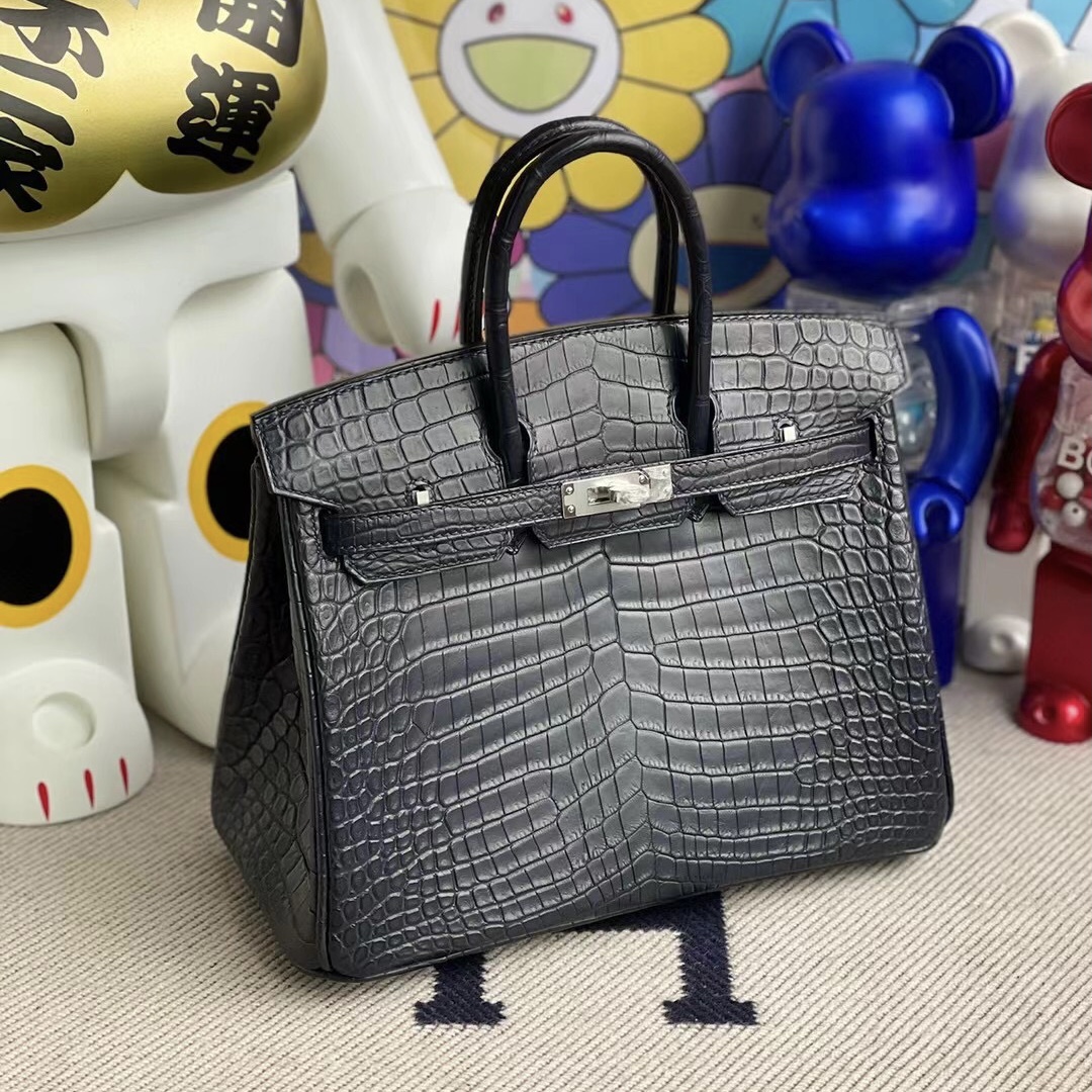 臺灣愛馬仕官網 Hermes Birkin 25cm 76 深海藍 Blue Indigo 霧面尼羅鱷魚