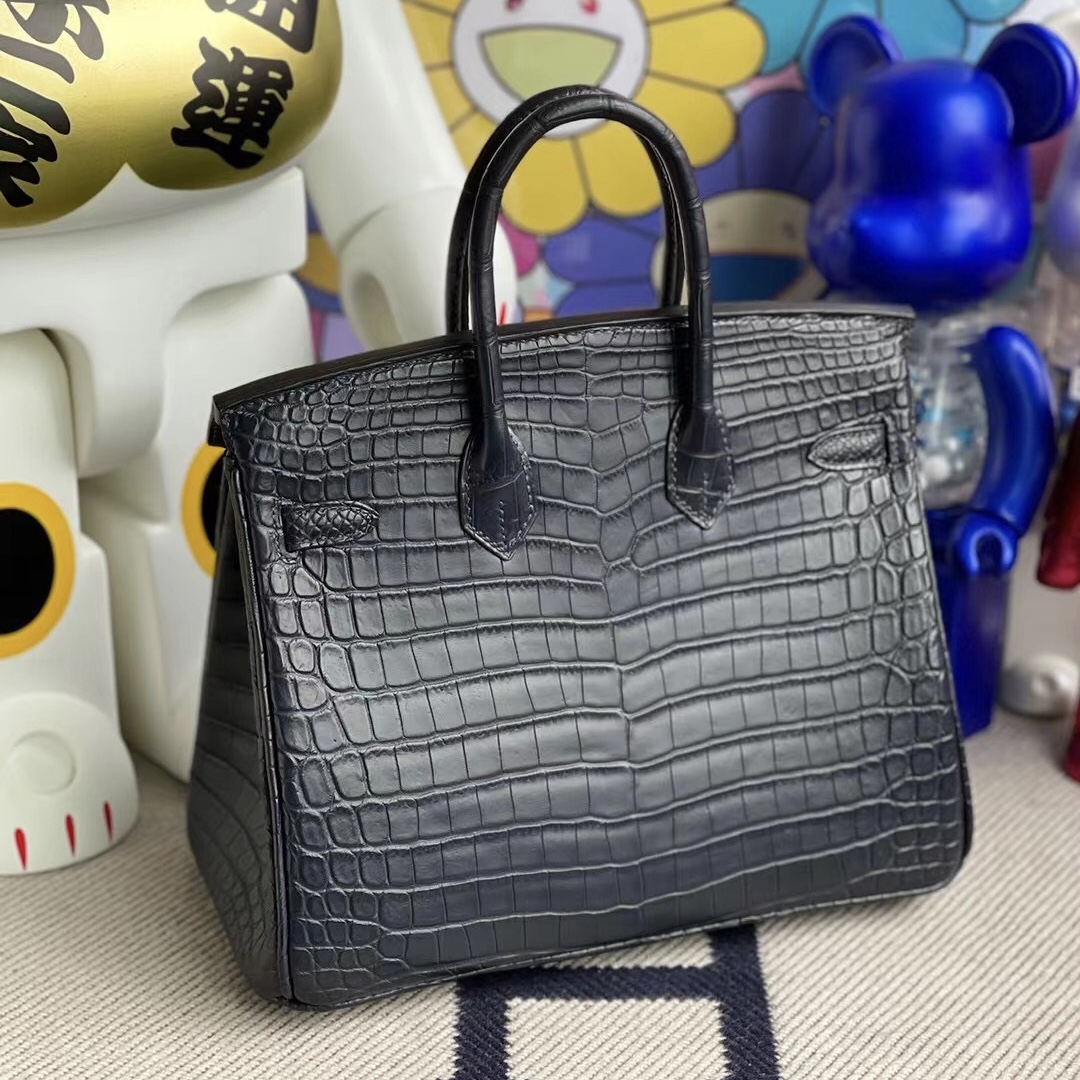 臺灣愛馬仕官網 Hermes Birkin 25cm 76 深海藍 Blue Indigo 霧面尼羅鱷魚