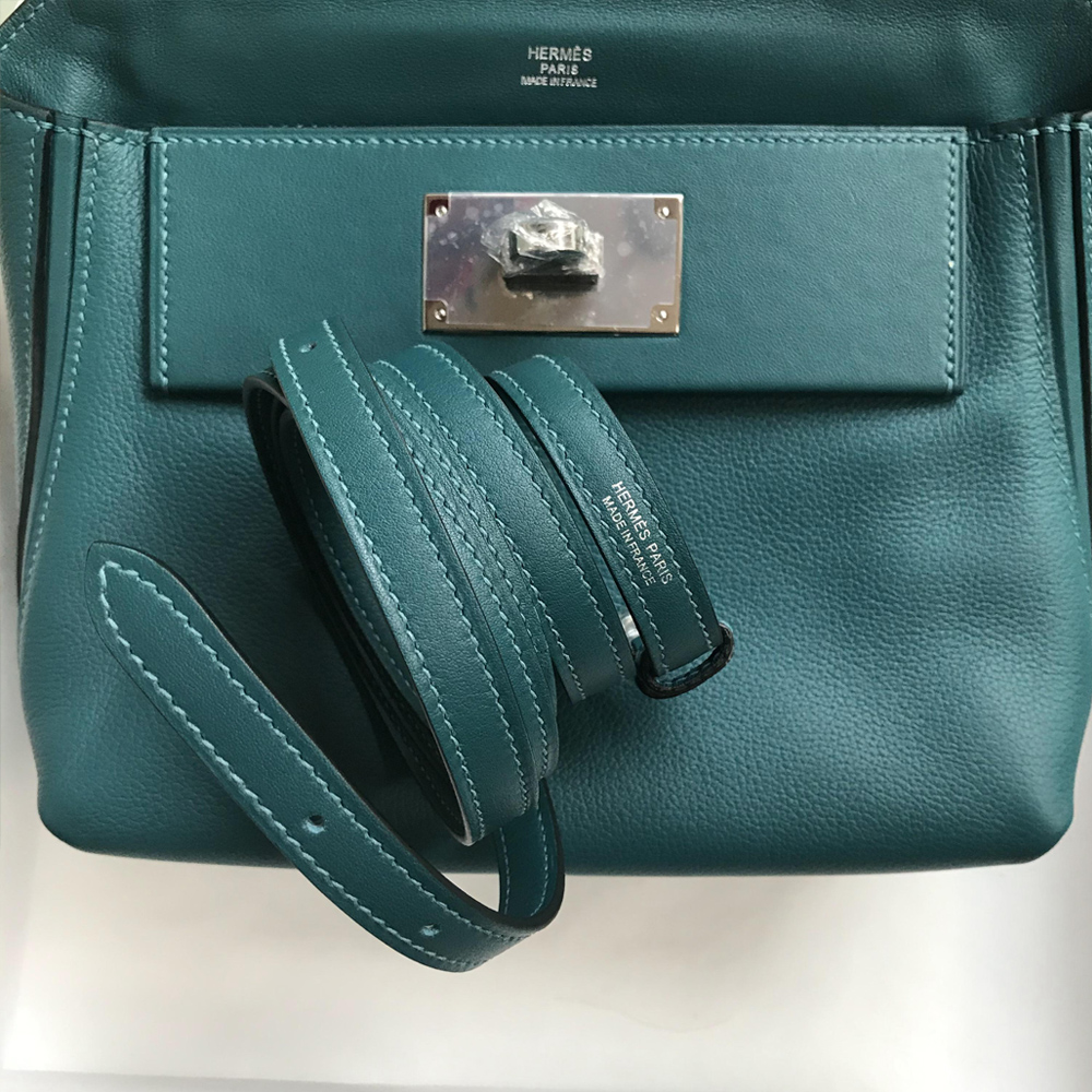 愛馬仕官網中文官網 Hermes kelly 24/24 Mini Evercolor Swift W0 Vert Bosphore