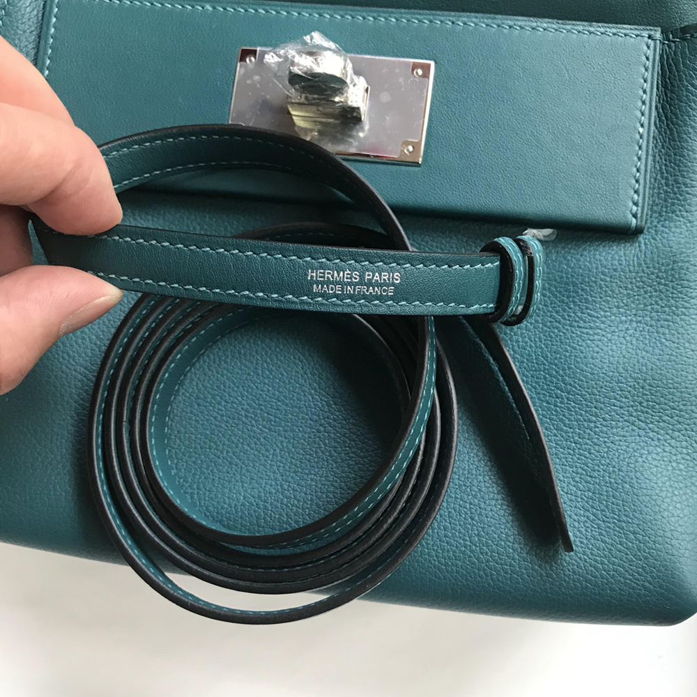 愛馬仕官網中文官網 Hermes kelly 24/24 Mini Evercolor Swift W0 Vert Bosphore