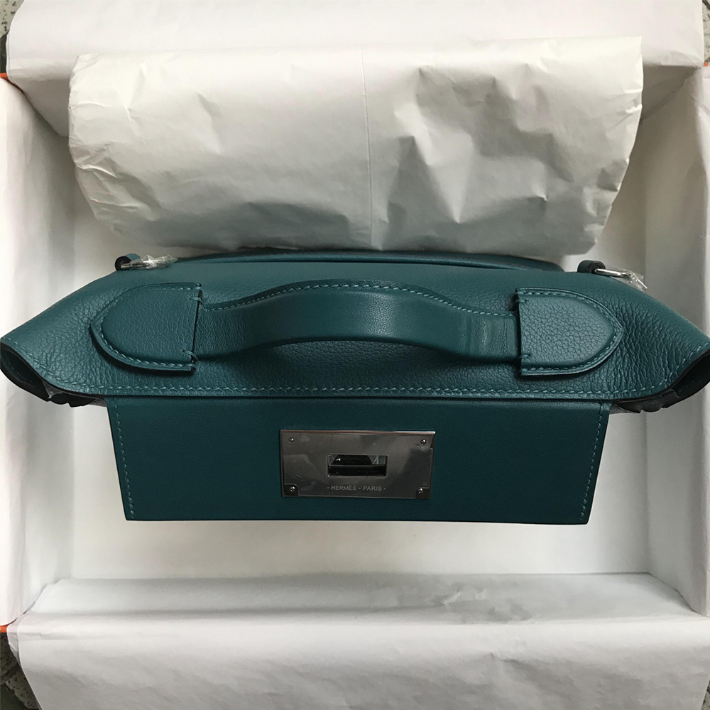 愛馬仕官網中文官網 Hermes kelly 24/24 Mini Evercolor Swift W0 Vert Bosphore