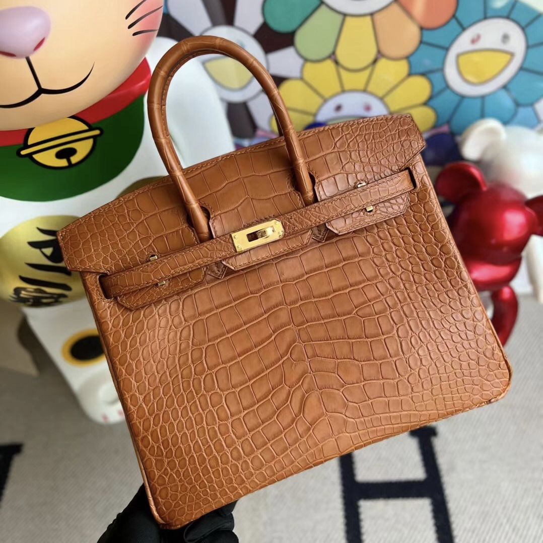 越南愛馬仕官網 Hermès Birkin 25cm 37 Gold 金棕色 霧面美洲鱷魚