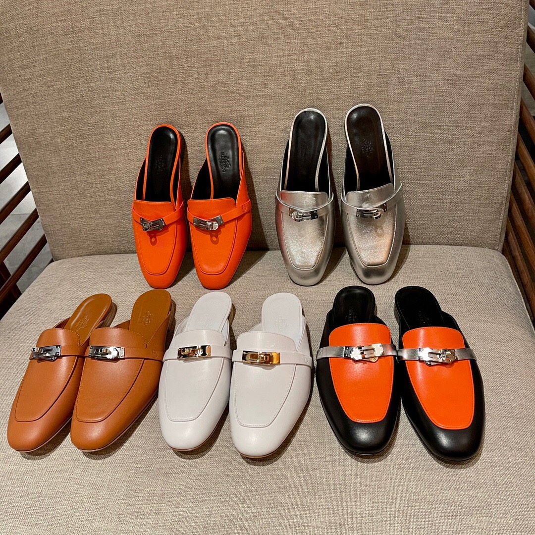 愛馬仕 Hermès Oz穆勒鞋 山羊皮穆勒鞋 搭配“卡瓦爾卡多”圖案印花